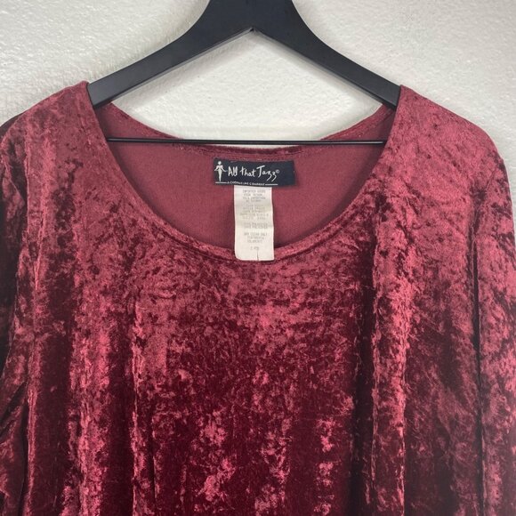 Vintage All That Jazz Womens Crushed Velvet Whimsigoth Vamp Dress Burgundy Sz 18 - Picture 4 of 10